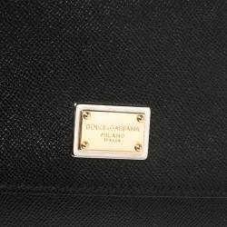 Pre Owned حقيبة دولتشي أند غابانا ميس سيسيلي كبيرة يد علويه جلد أسود