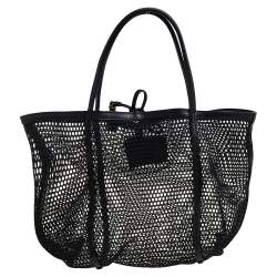 مملوكة مسبقًا Dolce & Gabbana Black PVC Mesh and Leather Open Tote