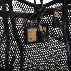 مملوكة مسبقًا Dolce & Gabbana Black PVC Mesh and Leather Open Tote