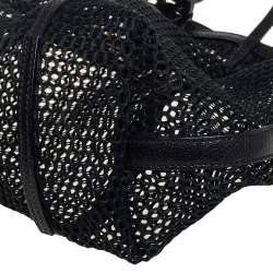 مملوكة مسبقًا Dolce & Gabbana Black PVC Mesh and Leather Open Tote