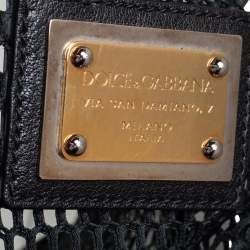 مملوكة مسبقًا Dolce & Gabbana Black PVC Mesh and Leather Open Tote