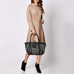 مملوكة مسبقًا Dolce & Gabbana Black PVC Mesh and Leather Open Tote