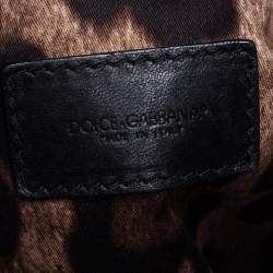 Pre Owned Dolce & Gabbana Black Leather and Sequins iPad Crossbody Bag
