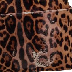 Pre Owned Dolce & Gabbana Black/Brown Leopard Print Calf Hair and Patent Satchel