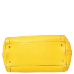 Pre Owned Dolce & Gabbana Yellow Leather Padlock Top Handle Bag