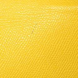 Pre Owned Dolce & Gabbana Yellow Leather Padlock Top Handle Bag