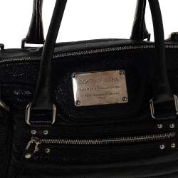 Dolce & Gabbana Black Metallic Leather Miss Easy Way Boston Bag