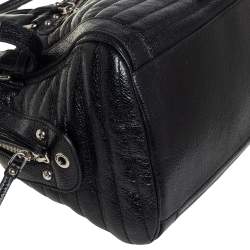 Dolce & Gabbana Black Metallic Leather Miss Easy Way Boston Bag