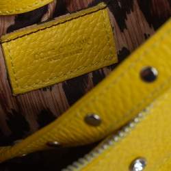 Pre Owned Dolce & Gabbana Yellow Leather Studded Baguette