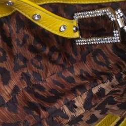 Pre Owned Dolce & Gabbana Yellow Leather Studded Baguette