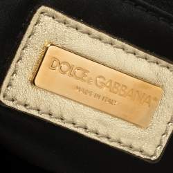 Dolce & Gabbana Gold/Silver Sequins Miss Charles Flap Bag 