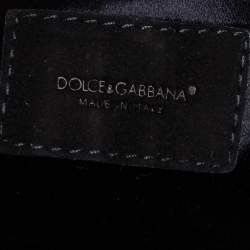 مملوكة مسبقًا حقيبة كتف دولتشي أند غابانا ميس تشارليز قماش أسود مغزول