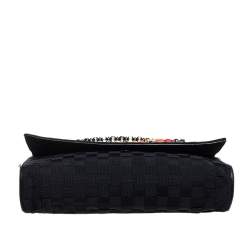 مملوكة مسبقًا حقيبة كتف دولتشي أند غابانا ميس تشارليز قماش أسود مغزول