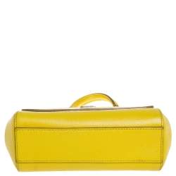 Pre Owned Dolce & Gabbana Yellow Leather Small Miss Sicily Top Handle Bag