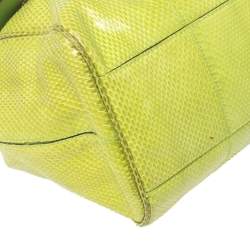 مملوكة مسبقًا Dolce & Gabbana Green Snakeskin Large Miss Sicily Top Handle Bag