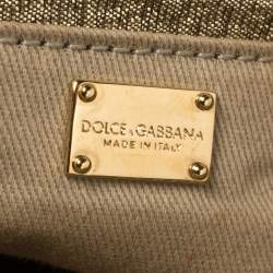 Pre Owned Dolce & Gabbana Lurex Fabric Padlock Shoulder Bag