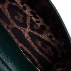 Pre Owned Dolce & Gabbana Green Leather Medium Miss Sicily Top Handle Bag