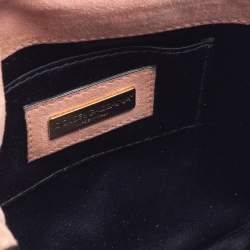 Pre Owned Dolce & Gabbana Pink Suede Flap Chain Crossbody Bag