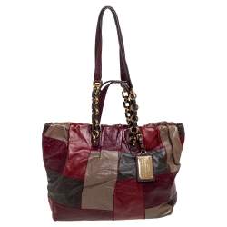 Pre Owned Dolce & Gabbana Multicolor Patchwork Leather Miss Night and Day Tote