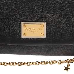 Pre Owned Dolce & Gabbana Black Leather Mini Miss Sicily Belt Bag