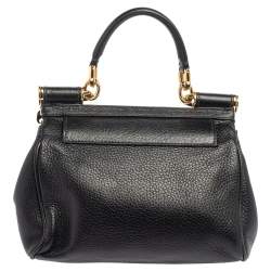 Pre Owned Dolce & Gabbana Black Leather Mini Miss Sicily Belt Bag