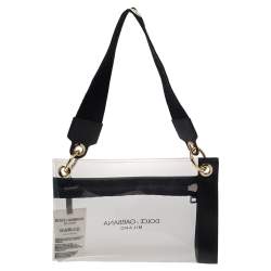 مملوكة مسبقًا Dolce & Gabbana Transparent/Black PVC and Leather Pouch Bag