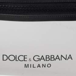 مملوكة مسبقًا Dolce & Gabbana Transparent/Black PVC and Leather Pouch Bag