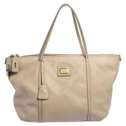 Pre Owned Dolce & Gabbana Grey Leather Escape Tote