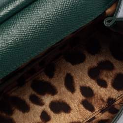 Pre Owned Dolce & Gabbana Green Leather Small Miss Sicily Top Handle Bag