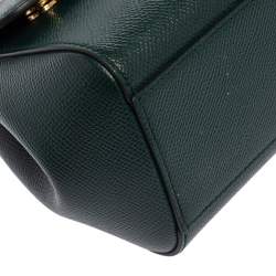 Pre Owned Dolce & Gabbana Green Leather Small Miss Sicily Top Handle Bag