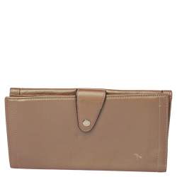 Pre Owned Dolce & Gabbana Brown Leather Continental Wallet
