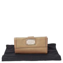 Pre Owned Dolce & Gabbana Brown Leather Continental Wallet