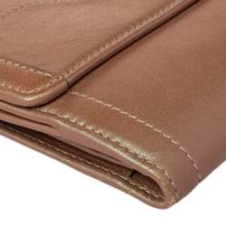 Pre Owned Dolce & Gabbana Brown Leather Continental Wallet