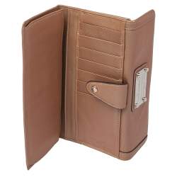 Pre Owned Dolce & Gabbana Brown Leather Continental Wallet