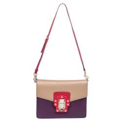 Pre Owned Dolce & Gabbana Multicolor Python And Leather Lucia Shoulder Bag