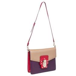 Pre Owned Dolce & Gabbana Multicolor Python And Leather Lucia Shoulder Bag