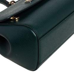 مملوكة مسبقًا حقيبة دولتشي أند غابانا ميس سيسيلي صغيرة جلد خضراء بيد علوية 