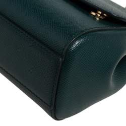 مملوكة مسبقًا حقيبة دولتشي أند غابانا ميس سيسيلي صغيرة جلد خضراء بيد علوية 