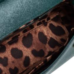 مملوكة مسبقًا حقيبة دولتشي أند غابانا ميس سيسيلي صغيرة جلد خضراء بيد علوية 