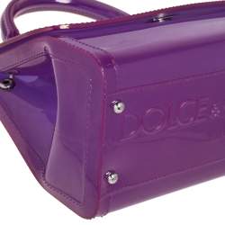 Pre Owned Dolce & Gabbana Purple PVC Medium Miss Sicily Top Handle Bag