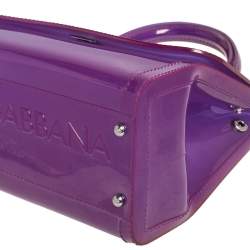 Pre Owned Dolce & Gabbana Purple PVC Medium Miss Sicily Top Handle Bag
