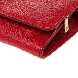 مملوكة مسبقًا Dolce & Gabbana Red Leather Flap Chain Shoulder Bag