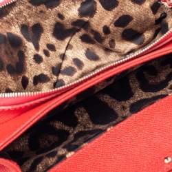 مملوكة مسبقًا Dolce & Gabbana Red Leather Flap Chain Shoulder Bag