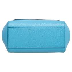 Dolce & Gabbana Sky Blue Leather Mini Miss Sicily Top Handle Bag