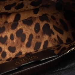 مملوكة مسبقًا حقيبة دولتشي أند غابانا ميس سيسيلي متوسطة جلد نقش سحلية رمادي