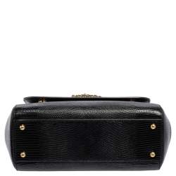 مملوكة مسبقًا حقيبة دولتشي أند غابانا ميس سيسيلي متوسطة جلد نقش سحلية رمادي