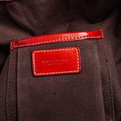 Pre Owned Dolce & Gabbana Brick Red/Cream Printed Leather Miss Exotic Shopper Tote