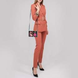 مملوكة مسبقًا Dolce & Gabbana Black Wood Floral Box Clutch