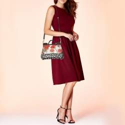 مملوكة مسبقًا حقيبة دولتشي أند غابانا ميس سيسيلي جلد منقط بولكا وبطبعة زهور متعددة الألوان متوسطة بيد علوية