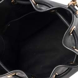 Dolce & Gabbana Black Leather Small DG Millennials Bucket Bag